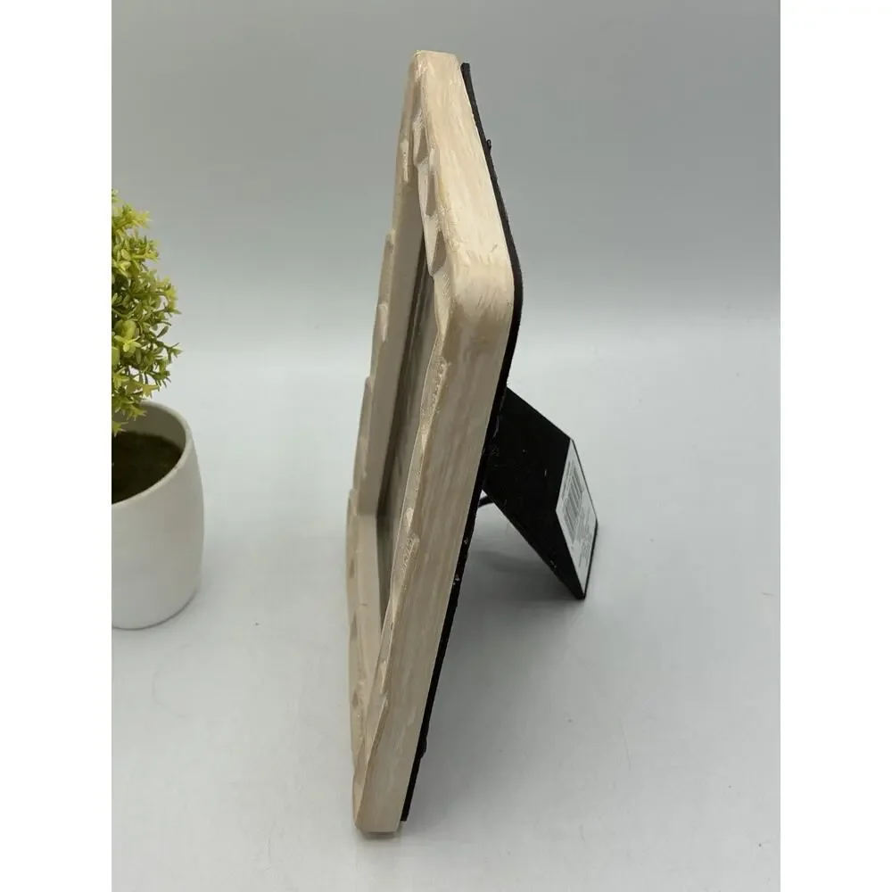 Textured Ceramic Tabletop Picture Frame, Southwest Santa Fe-Style Tan